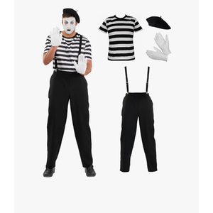 fun shack Mime Costume for Men, Large, Polyester, Halloween