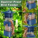 Squirrel Proof Bird Feeder,3.5Lbs Metal,4 Hanging Ports for Cardinal Finch | Weight-Activated Shutoff Blocks Squirrels & Pigeons.Chew-Proof Build For All Weather.Large Capacity,Fast Refilling & Cleaning