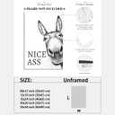 Nice Asspicture for Bathroom Funny Nice Ass Black and White Donkey Canvas Posters Vintage Farmhouse Home Humor Print Paint Cheeky Home Interest Animals Toilet Wall Decor 8x12inch Unframed