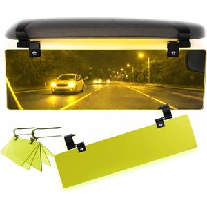 Night Driving Visor by Glare Guard, Replace Night Driving Glasses with Anti-Glare Polarized HD Driving Visor for Headlight Glare Universal 14" x 3.25" fits Cars, Truck's SUV's & RV's, Made in USA