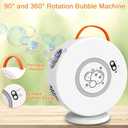 Bubble Machine Automatic Bubble Blower for Kids Toddlers Bubble Maker Electric Bubble Machine Auto Rotating 90/360 Outdoor Toy (White)