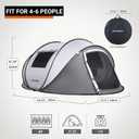 EchoSmile Pop Up Camping Tent, 4 Person Easy Setup Tent, Water Resistant Dome, Portable with Carry Bag
