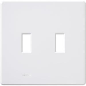 Lutron Fassada 2 Gang Wallplate for Toggle-Style Dimmers and Switches, FG-2-WH, White (1-Pack) (White)