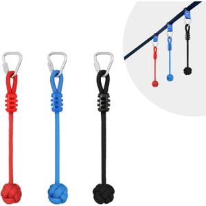 Rainbow Craft 3-Pack Ninja Fist Holds for Warrior Obstacle Course - Slackline & Monkey Bar Accessories, Kids Backyard Ninja Training Equipment