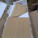 Pamapic 71" Tall Arched Cabinet, Fluted Kitchen Pantry with Glass Doors & Adjustable Shelves, Arch China Storage Cabinet, Wooden Pantry for Dining Room, Living Room (Natural)