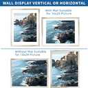 Hongkee 18x24 Frame Set of 2, Distressed White Wood Style - Display 18 x 24 Poster without Mat or 16x20 Picture with Mat, Wall Mounting Horizontal and Vertical