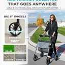 Stander Wonder Rollator Plus with 8-inch All-Terrain Wheels, Lightweight Folding Rolling Walker with Seat, Locking Brakes and Backrest, EZ Fold-N-Go-Rollator for Seniors and Adults, Black Walnut