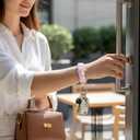 Nosiny 2 Pcs Pink Bow Keychain Wristlet for Women Coquette Scrunchie Key Chain Stretch Car Keyholder Bracelet, Keychain Wristlet for Gym, Shopping & Travel Gifts for Women