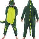 Spooktacular Creations Dinosaur Pajamas, Dinosaur Costume Adult, Halloween Costumes Jumpsuit Hoodie Outfit for Cosplay Parties (XL)