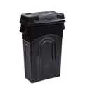 United Solutions Highboy Waste Container with Swing Lid, 23 Gallon, Space Saving Slim Profile and Easy Bag Removal, Handles for Easy Carrying, Indoor/Outdoor Use, Black, 1-Pack.