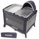 Portable Baby Playard 4 in 1 Design, Foldable Baby Playpen with Removable Bassinet, Canopy and Changing Table, Infant Playrad, Nursery Center Travel Crib