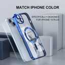 Misea Magnetic for iPhone 15 Plus Case Compatible with MagSafe [Never Yellowing] [Military Grade Drop Protection] Full Camera Lens Protector Plating Soft Clear Phone Case for Women, Deep Blue
