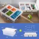 MACOPRO 17 QT Plastic Storage Box with Removable Tray, Bins with Lids, 2 Packs Clear Storage Container for Craft Supplies, Beads, Tools, Sewing, and Playdoh Organization(White, 2Pack-17QT)