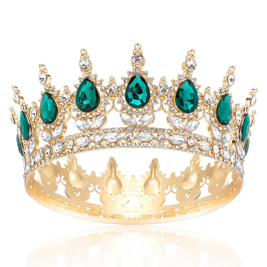 COCIDE Green Crowns for Women Costume Tiaras for Women Tiaras and Crowns for Girls Birthday Crown Halloween Party Decorations Queen Crown Princess Tiara Accessories