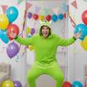 XXLOG Adult Onesie Halloween Costume Unisex Animal Pajamas Cosplay One Piece Sleepwear for Women and Men (Green, S)