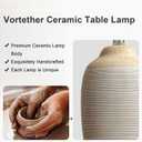 24.5" Ceramic Table Lamp for Living Room with Pre-Attached Shade