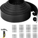 SPECILITE Landscape Edging 4 in x 100 FT, Flexible No-Dig Garden Border with 150 Galvanized Steel Stakes & Hammer, Landscaping Edging Kit for Garden Flower Beds, Yard, Lawn, Pathways, Black
