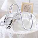 2 x TotePrint 1 Pcs Clear Pink Glitter Jelly Toiletry Bag Waterproof Travel Toiletry Bag with Zipper and Handle Cosmetic Bag