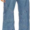 PLNOTME Womens High Waisted Barrel Jeans Casual Loose Boyfriend Wid Leg Denim Pants (4, Light Blue)