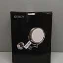 GURUN 10X Magnifying Makeup Mirror with Light - Wall Mounted Dimmable LED Mirror, 3 Color Modes Touch Screen, Rechargeable Brass Cosmetic Mirror with Adjustable Arm (Black)