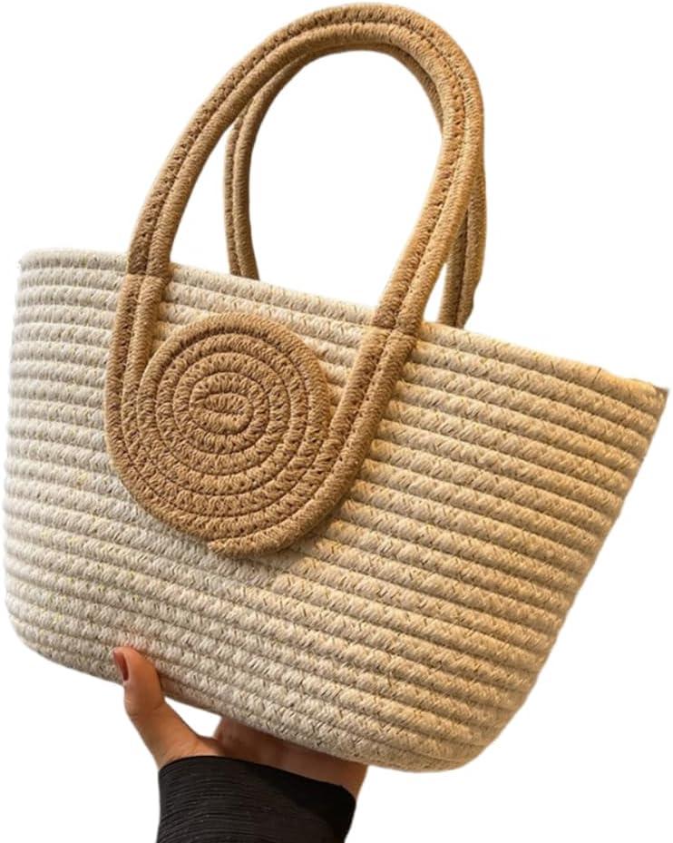 Women's Small Straw HandBag Handwoven Handbag Woven Bag Small Crossbody Bag Weave Shoulder Handbag Cute Beach Purse