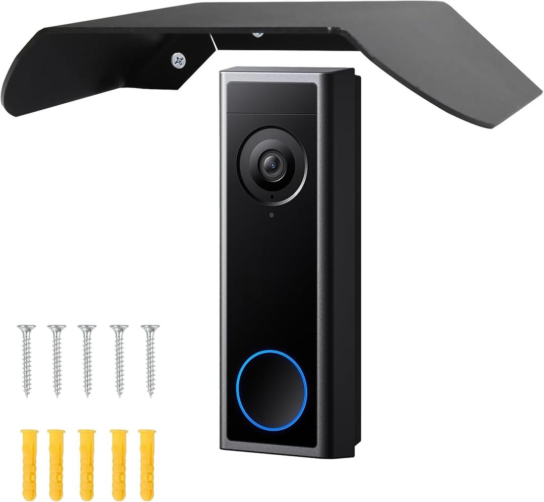 Universal Doorbell Rain Cover Compatible with eufy Video Doorbell E340/C31/C30/S330/S220,eufy Security Video Doorbell 2K,Stainless Steel Doorbell Cover Weatherproof, Anti-Glare Sun Shade Protection