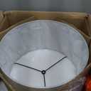 Henn&Hart 29.5" Mid-Century Modern 1-Light Table Lamp with White Fabric Drum Shade for Living Room, Bedroom, or Office, Black (30")