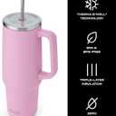 S'well Recycled Stainless Steel Tumbler XL with Straw and Handle, 40oz, Hydrangea Pink, Triple Layered Vacuum Insulated Containers Keeps Drinks Cold for 50 hours and Hot for 10