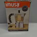 IMUSA 12-Cup Stovetop Espresso Maker, Cast Aluminum Coffee Maker, Cuban Coffee Brewer, Moka Pot Style, Portable Coffee Maker for Home, Camping, or Travel (Silver)