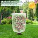 Insect Bird Barrier Mesh, Garden Netting Barrier, Bird Netting, Netting for Plant with Drawstring, 3.5 x 4.6 FT Tomato Protective Cover, Large Potted Fruit Protectors Cover for Blueberry Bushes