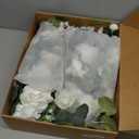 Ling's moment 17.5" Tall Free Standing Artificial Flowers Arrangements 2 pcs Wedding Aisle Runner Chair Decorations White Sage Centerpieces for Ceremony Reception Eucalyptus Rose Floral Party Outdoor