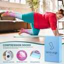Genovega 3 Packs Wide Calf Compression Socks for Women Men Knee Hight S/M-4XL for Gifts (M)