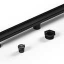 Linear Shower Drain 28" Matte Black 304 Stainless Steel | Fast Drainage | Tile Inserted | Stainless Floor Drain Grate | Hair Strainer | Drain Key | The Upgrade for Your Bathroom