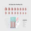BTArtbox Press On Nails Almond - Flesh Pink Nude Short Fall Press On Nails with Glue for Women, Opaque Soft Gel Glue On Nails in 16 Sizes - 32 Stick On Nails Kit, Fawn Fleek