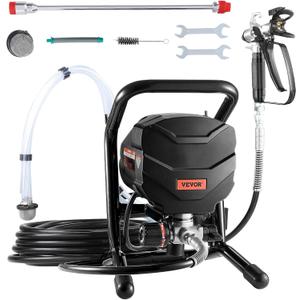 VEVOR Stand Airless Paint Sprayer, 650W High Efficiency Airless Sprayer, 3000PSI Electric Paint Sprayer Machine Extension Rod and Cleaning Kits for Interior and Exterior Furniture/Fence/Home/House