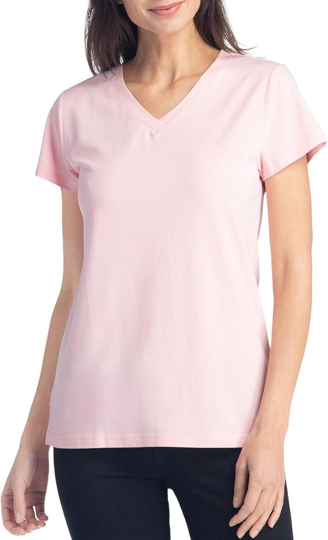 Fishers Finery Women's Ecofabric Short Sleeve Classic Fit V Neck Tee, XS