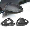 Real Carbon Fiber Mirror Covers, Rearview Side Wing Mirror Caps Shell for Audi A4 B9 S4 RS4 A5 RS5 2017-2024 (Without Lane Assist)