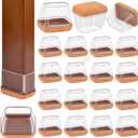 24 Pcs Rectangle Chair Leg Floor Protectors, Silicone Chair Leg Protectors for Hardwood Floors, High Elastic Chair Leg Cover for Chair Table Desk, Protect Wooden Floors from Scratching, Won't Tear