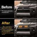 Led Grill Grille Lights for 2021 2022 2023 2024 Toyota 4Runner Sr5 Limited Trd-pro sport off-road Front Grill Lights Raptor lights for toyota 4Runner grill Emblems (Yellow)