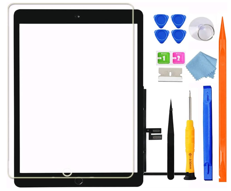 for iPad 7/8 (7th 8th Gen) Screen Replacement Digitizer Touch Glass 10.2", for 7th 8th Generation A2197 A2198 A2200 A2270 A2428 A2429 A2430, Full Repair Kit+Home Button[NO TouchID Chip] [NO LCD]