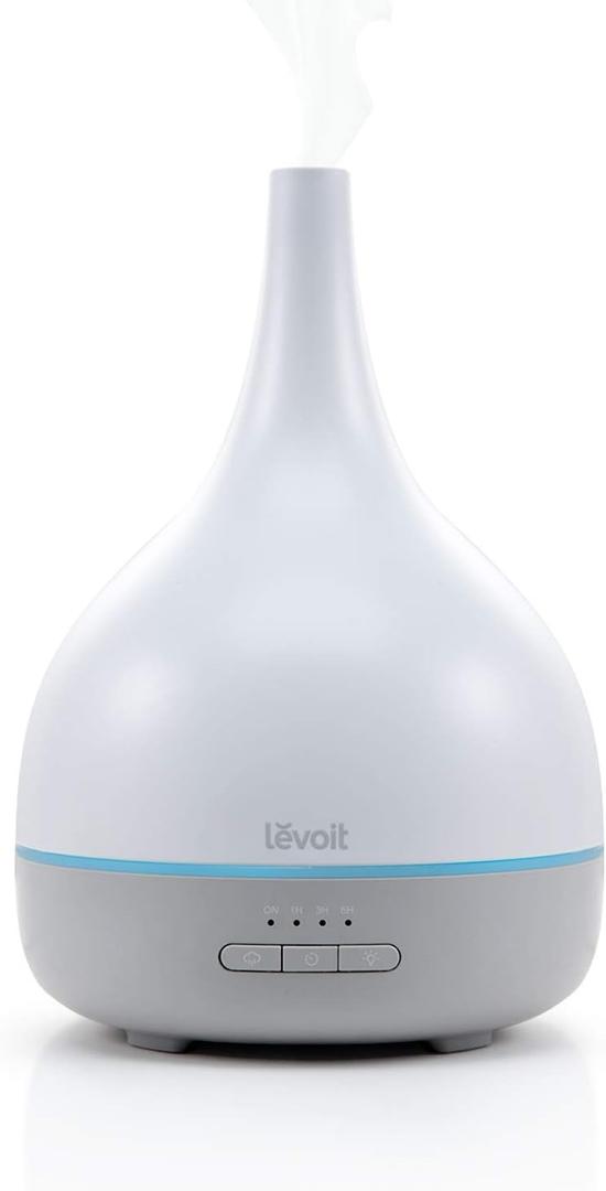 LEVOIT Essential Oil Diffuser, Aromatherapy Diffuser for Essential Oils, Cool Mist Humidifier, 300ml Aroma Diffuser with 7 Color Lights & Timer, Auto Shut-off, for Home Office Bedroom
