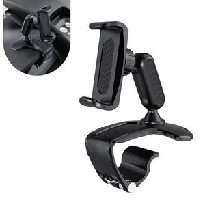 XIZAKEE 1 PC Dashboard Phone Holder Clip, ABS 360 Degree Dashboard Phone Mount, Multifunctional Dash Cellphone Holder Clip, Universal for 4-7 Inch Cellphones (Black)