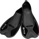 FYJS Short Swim Fins with Comfortable Full Foot Pocket Travel-Size for Snorkeling and Scuba Diving (X-Large, Black)