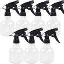 SUPERLELE Spray Bottles 7pcs 8oz Empty Plastic Spray Bottle with Adjustable Nozzle for Hair and Cleaning Solutions Includes Funnel and Labels