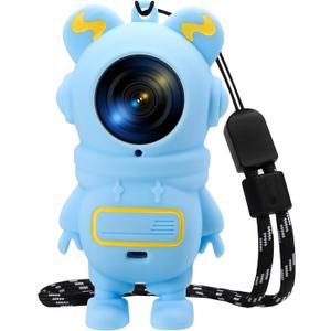 Silicone Case for Insta360 GO 3S, Cartoon Shockproof Protective Cover for Insta 360 GO 3S/3 Accessories with Anti-Loss Hand Strap, Precise Cutouts Holes, Soft Anti-Scratch Surface, Full Body Wrap (Blue)