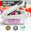 Mueller Pro-Series 10-in-1, 8 Blade Vegetable Chopper, Onion Mincer, Cutter, Dicer, Egg Slicer with Container, French Fry Cutter Potatoe Slicer, Home Essentials & Kitchen Gadgets, Salad Chopper (White Sand/Gray)