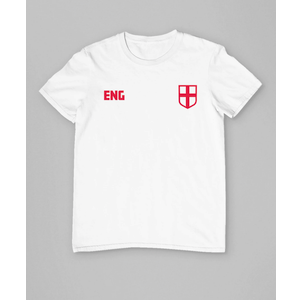 England Euro Football Kit Style T-Shirt, Medium