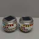2 Pcs Mosaic Solar Lights Outdoor Hanging Lanterns Waterproof Color Changing Mosaic Lamp Decorative Solar Lanterns Night Light for Garden, Patio, Yard, Holiday Party Outdoor Indoor Decoration