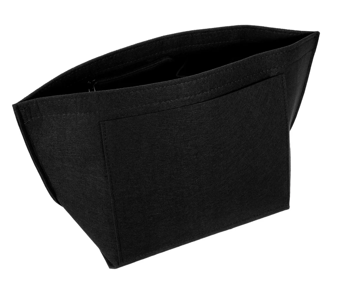 Felt Insert Purse Organizer For Series Handbag(Pure Black,9" x 16" Black