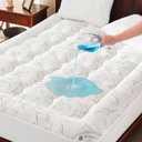 100% Waterproof Twin Size Mattress Topper,Thick Pillow Top Mattress Pad,Up to 21 Inch Deep Pocket,Soft Breathable Mattress Pad for Back Pain, Protector Cover(White)